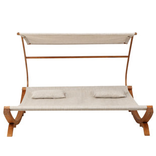 Tillis double 2025 teak chaise lounge